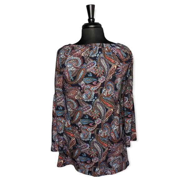 WinWin Paisley Bell Sleeve Tunic Size Small-Medium - Picture 8 of 14